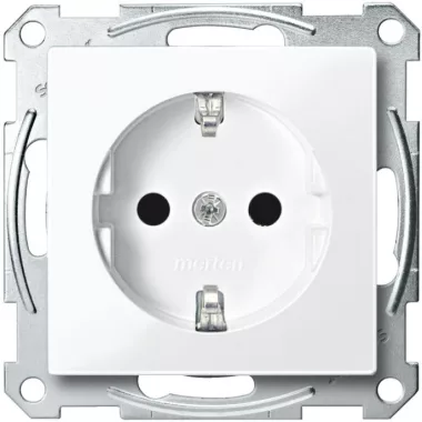SCHNEIDER MTN2400-0325 MERTEN 2P + F socket with child protection, screw connection, 16A, System-M, active white, antibacterial
