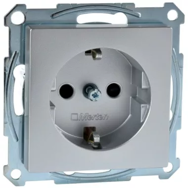 SCHNEIDER MTN2400-0460 MERTEN 2P + F socket with child protection, screw connection, 16A, System-M, aluminum