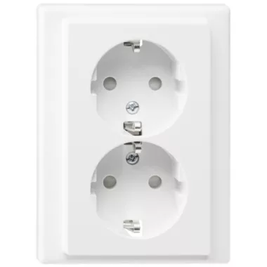 SCHNEIDER MTN2420-1425 MERTEN 2x2P + F socket, System-M, spring-loaded connection, 16A, active white, antibacterial