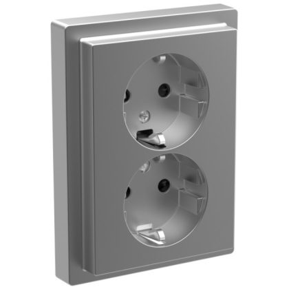   SCHNEIDER MTN2420-6536 MERTEN 2x2P+F dugalj csatlakozóaljzat, GYV, 16 A, D-Life, acél