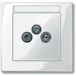   SCHNEIDER MTN296719 MERTEN Antenna csatlakozó fedlap, 3 kimenettel, felirat nélkül, System-M, polárfehér