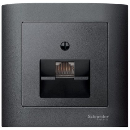   SCHNEIDER MTN298314 MERTEN Fedlap, 1xRJ45 aljzathoz, döntött, System-M, antracit