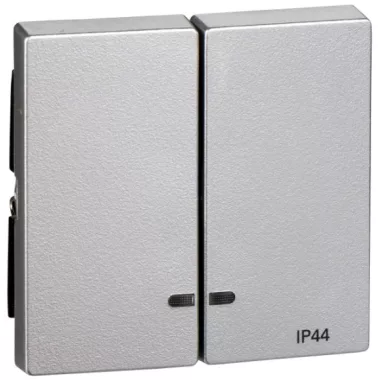 SCHNEIDER MTN3424-0460 MERTEN IP44-es dupla billentyű, fényjelzős funkciókhoz, System-M, alumínium