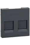 SCHNEIDER MTN4562-0414 MERTEN Cover plate for 2xRJ45 modular inserts, System-M, anthracite