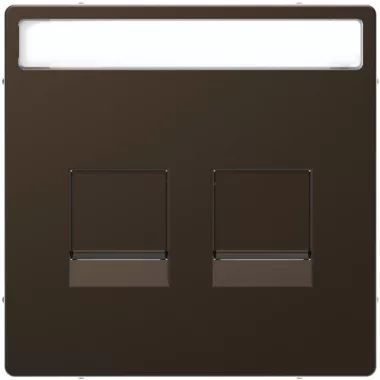 SCHNEIDER MTN4564-6052 MERTEN Fedlap, 2xRJ45 moduláris betétekhez, D-Life, mokka