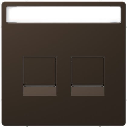   SCHNEIDER MTN4564-6052 MERTEN Fedlap, 2xRJ45 moduláris betétekhez, D-Life, mokka