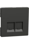 SCHNEIDER MTN4572-6034 MERTEN Fedlap, 2xRJ45 aljzathoz, D-Life, antracit