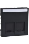 SCHNEIDER MTN466514 MERTEN Fedlap, 2xRJ45 aljzathoz, System-M, antracit