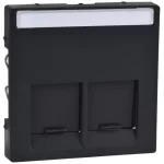 SCHNEIDER MTN466514 MERTEN Fedlap, 2xRJ45 aljzathoz, System-M, antracit