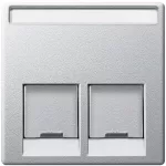 SCHNEIDER MTN466560 MERTEN Fedlap, 2xRJ45 aljzathoz, System-M, alumínium