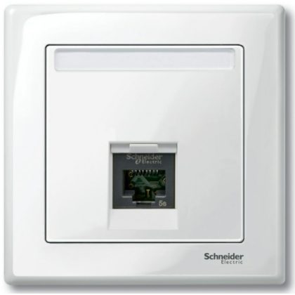   SCHNEIDER MTN469819 MERTEN Fedlap, 1xRJ45 aljzathoz, System-M, polárfehér
