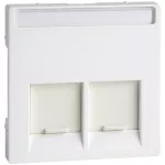   SCHNEIDER MTN469925 MERTEN Fedlap, 2xRJ45 aljzathoz, System-M, aktív fehér, antibakteriális