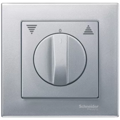   SCHNEIDER MTN569860 MERTEN Fedlap, forgatógombos redőnynyomóhoz, System-M, alumínium