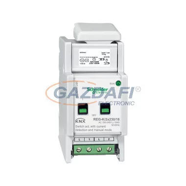 SCHNEIDER MTN647395 Merten-KNX REG-K/2x230/16 kapcsolóaktor kézi üzemmóddal és áramérzékeléssel