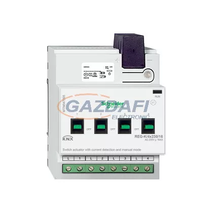   SCHNEIDER MTN647595 Merten-KNX REG-K/4x230/16 kapcsolóaktor kézi üzemmóddal és áramérzékeléssel