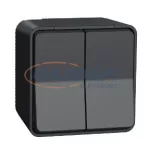   SCHNEIDER MUR35022 MUREVA Styl Kettős váltókapcsoló, komplett (106+6), antracitszürke