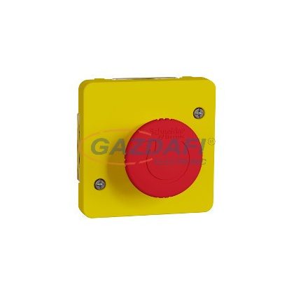 SCHNEIDER MUR35053 MUREVA Styl Nyomógombos vészleállító, negyed fordulatos oldással, piros/sárga