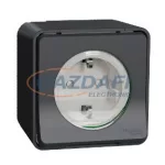   SCHNEIDER MUR36034 MUREVA Styl 2P+F dugalj csatlakozóaljzat, GYV, csapófedéllel, rugós, komplett, antracitszürke