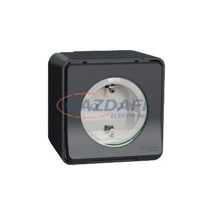 SCHNEIDER MUR36034 MUREVA Styl 2P+F dugalj csatlakozóaljzat, GYV, csapófedéllel, rugós, komplett, antracitszürke