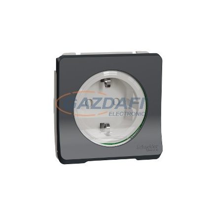 SCHNEIDER MUR36134 2P+F dugalj csatlakozóaljzat, gyermekvédelemmel, csapófedéllel, rugós, ANTRACITSZÜRKE
