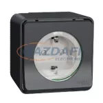   SCHNEIDER MUR36731 MUREVA Styl 2P+F dugalj csatlakozóaljzat, GYV, csapófedéllel, csavaros, komplett, antracitszürke