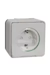 SCHNEIDER MUR39034 MUREVA Styl 2P+F dugalj csatlakozóaljzat, GYV, csapófedéllel, rugós, komplett, polárfehér