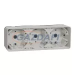   SCHNEIDER MUR39913 MUREVA Styl Hármas kiemelő doboz, vízszintes, polárfehér