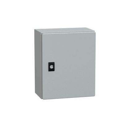   SCHNEIDER NSYCRN325150P Elosztószekrény teli ajtóval és szerelőlappal 300x250x150 Spacial acél Szürke (RAL 7035) IP66 porszórt