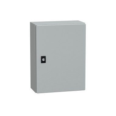 SCHNEIDER NSYCRN43150P Elosztószekrény teli ajtóval és szerelőlappal 400x300x150 Spacial acél Szürke (RAL 7035) IP66 porszórt