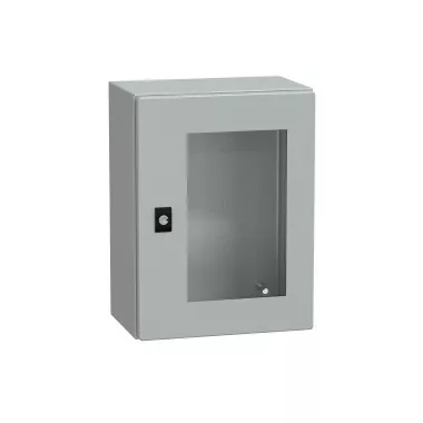 SCHNEIDER NSYCRN43200T Elosztószekrény átlátszó ajtóval (400*300*200) Spacial acél Szürke (RAL 7035) IP66 porszórt