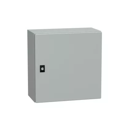   SCHNEIDER NSYCRN44200P Elosztószekrény teli ajtóval és szerelőlappal 400x400x200 Spacial acél Szürke (RAL 7035) IP66 porszórt