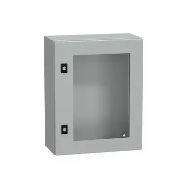 SCHNEIDER NSYCRN54200T Elosztószekrény átlátszó ajtóval (500*400*200) Spacial acél Szürke (RAL 7035) IP66 porszórt