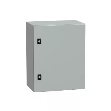 SCHNEIDER NSYCRN54250P Elosztószekrény teli ajtóval és szerelőlappal 500x400x250 Spacial acél Szürke (RAL 7035) IP66 porszórt