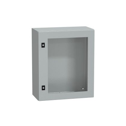 SCHNEIDER NSYCRN65250T Elosztószekrény átlátszó ajtóval (600*500*250) Spacial acél Szürke (RAL 7035) IP66 porszórt