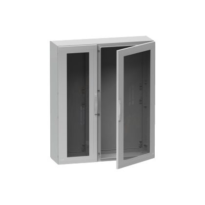   SCHNEIDER NSYPLA10104TG PLA műanyag szekrény átlátszó ajtóval 1000*1000*420mm Thalassa Üvegszállal erősített poliészter Szürke (RAL 7035) IP65