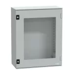   SCHNEIDER NSYPLM54TG Műanyag elosztószekrény átlátszó ajtóval 530x430x200 Thalassa Üvegszállal erősített poliészter, Ajtó: edzett üveg Szürke (RAL 7035) IP66