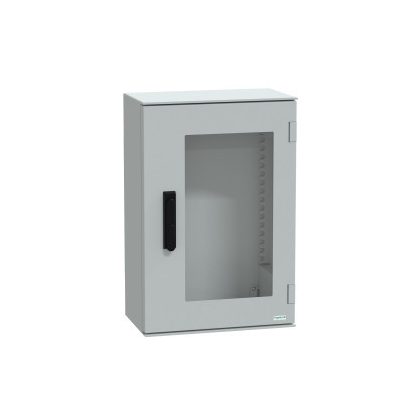   SCHNEIDER NSYPLM64TVG PLM műanyag szekrény 647x436x250 IP66 üvegajtós Thalassa Üvegszállal erősített poliészter, Ajtó: edzett üveg Szürke (RAL 7035) IP66