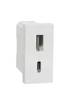SCHNEIDER NU301618 NU Dupla USB töltő,A+C,1M,2.4A,fehér SCHNEIDER NU301618 NU Dupla USB töltő,A+C,1M,2.4A,fehér