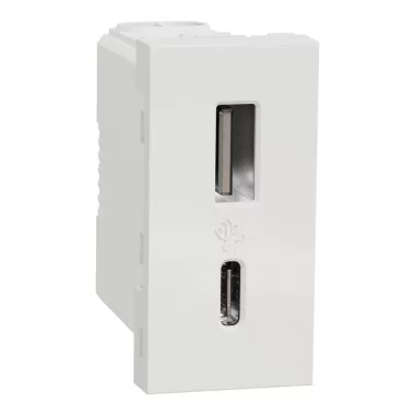 SCHNEIDER NU301618 NU Dupla USB töltő,A+C,1M,2.4A,fehér SCHNEIDER NU301618 NU Dupla USB töltő,A+C,1M,2.4A,fehér