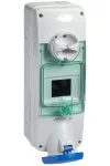 SCHNEIDER PKB63Q523 UNIKA Falra szerelhető, reteszelhető aljzat, 2P+F, 6h, 63A, 250V, IP65, DIN sínnel
