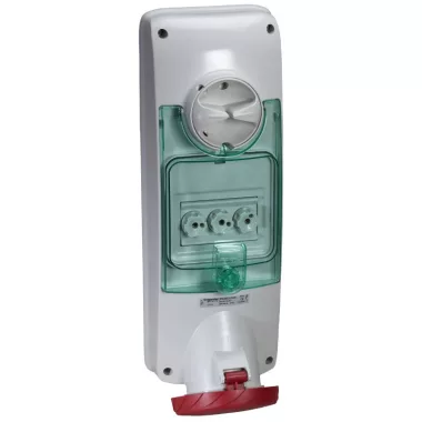 SCHNEIDER PKB63R535 UNIKA Falra szerelhető, reteszelhető aljzat, 3P+N+F, 6h, 63A, 415V, IP65, olvadóbiztosítós