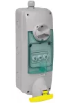 SCHNEIDER PKB63U514 UNIKA Panelre szerelhető, reteszelhető aljzat, 3P+F, 4h, 63A, 130V, IP65, DIN sínnel