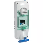   SCHNEIDER PKB63U524 UNIKA priză cu blocare, pe panou, 3P + F, 9h, 63A, 250V, IP65, cu șină DIN