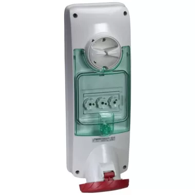 SCHNEIDER PKB63V534 UNIKA Panelre szerelhető, reteszelhető aljzat, 3P+F, 6h, 63A, 415V, IP65, olvadóbiztosítós