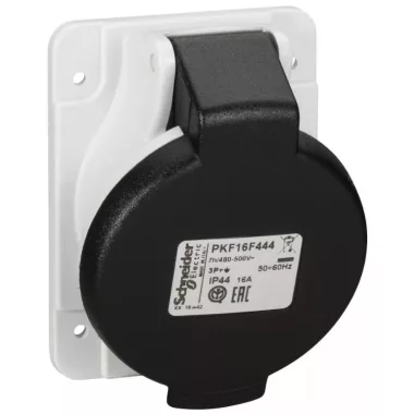 SCHNEIDER PKF16F444 PRATIKA Panelre szerelhető döntött aljzat, 3P+F, 7h, 16A, 500V, IP44, csavaros SCHNEIDER PKF16F444 PRATIKA Panelre szerelhető döntött aljzat, 3P+F, 7h, 16A, 500V, IP44, csavaros