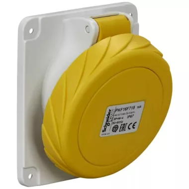 SCHNEIDER PKF16F715 PRATIKA Panelre szerelhető döntött aljzat, 3P+N+F, 4h, 16A, 130V, IP67, csavaros SCHNEIDER PKF16F715 PRATIKA Panelre szerelhető döntött aljzat, 3P+N+F, 4h, 16A, 130V, IP67, csavaros