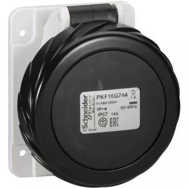 SCHNEIDER PKF16G744 PRATIKA Panelre szerelhető egyenes aljzat, 3P+F, 7h, 16A, 500V, IP67, csavaros SCHNEIDER PKF16G744 PRATIKA Panelre szerelhető egyenes aljzat, 3P+F, 7h, 16A, 500V, IP67, csavaros