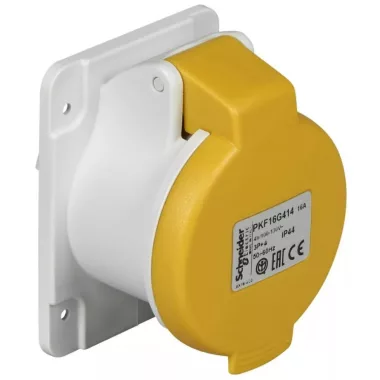 SCHNEIDER PKF32G423 PRATIKA Panelre szerelhető egyenes aljzat, 2P+F, 6h, 32A, 250V, IP44, csavaros