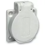 SCHNEIDER PKN51G PRATIKA Háztartási aljzat, 2P+F, 50x50, hátsó meghúzással, szürke, IP54, francia