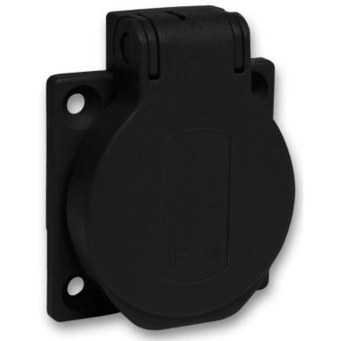 SCHNEIDER PKN51N PRATIKA Háztartási aljzat, 2P+F, 50x50, hátsó meghúzással, fekete, IP54, francia